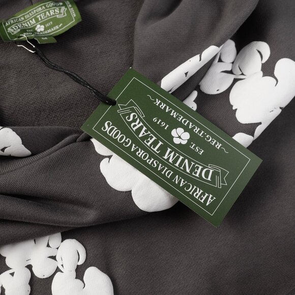 Denim Tears Cotton Sweatshirt with Embossed Print in Kapok Grey Color - - Picture 3 of 8